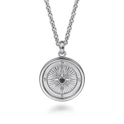 Online Gabriel & Co. Compass Pendant 925 Sterling Silver Black Spinel