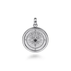 Online Gabriel & Co. Compass Pendant 925 Sterling Silver Black Spinel