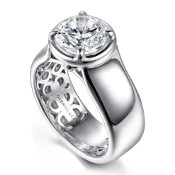 New Gabriel & Co. Connor - 14K White Gold Round Diamond Engagement Ring