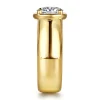 New Gabriel & Co. Connor - 14K Yellow Gold Bezel Prong Round Wide Band Diamond Engagement Ring