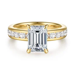 Sale Gabriel & Co. Coralie - 14K Yellow Gold Emerald Cut Diamond Engagement Ring
