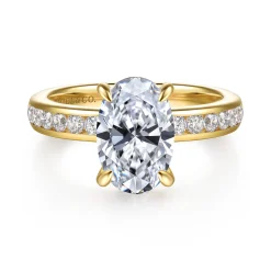 Hot Gabriel & Co. Coralie - 14K Yellow Gold Oval Diamond Engagement Ring