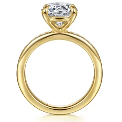 New Gabriel & Co. Coralie - 14K Yellow Gold Round Diamond Engagement Ring