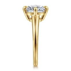 Best Gabriel & Co. Coralynn - 14K Yellow Gold Cushion Cut Solitaire Diamond Engagement Ring