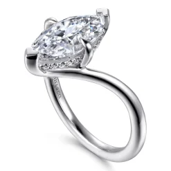 Clearance Gabriel & Co. Cosmic - 14K White Gold Marquise Shape Diamond Engagement Ring
