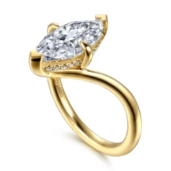 New Gabriel & Co. Cosmic - 14K Yellow Gold Marquise Shape Diamond Engagement Ring