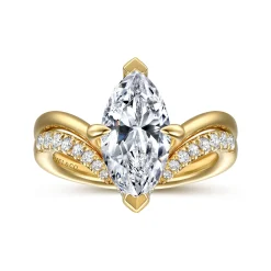 New Gabriel & Co. Cosmic - 14K Yellow Gold Marquise Shape Diamond Engagement Ring