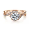 Online Gabriel & Co. Courtney - 14K Rose Gold Round Halo Diamond Engagement Ring
