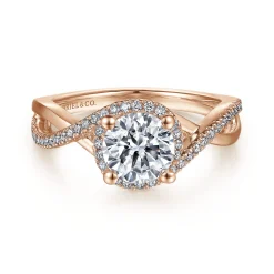 Online Gabriel & Co. Courtney - 14K Rose Gold Round Halo Diamond Engagement Ring