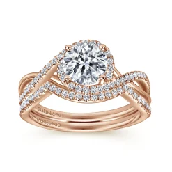 Online Gabriel & Co. Courtney - 14K Rose Gold Round Halo Diamond Engagement Ring