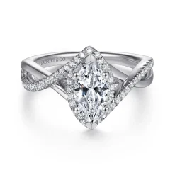 Gabriel & Co. Courtney - 14K White Gold Marquise Halo Diamond Engagement Ring