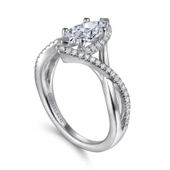Gabriel & Co. Courtney - 14K White Gold Marquise Halo Diamond Engagement Ring
