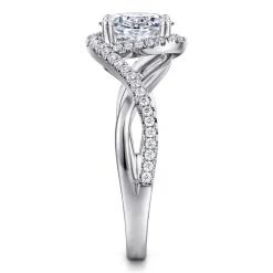 Sale Gabriel & Co. Courtney - 14K White Gold Oval Halo Diamond Engagement Ring