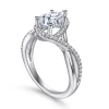 New Gabriel & Co. Courtney - 14K White Gold Pear Shape Halo Diamond Engagement Ring