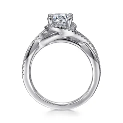 Outlet Gabriel & Co. Courtney - 14K White Gold Round Halo Diamond Engagement Ring