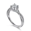 Gabriel & Co. Courtney - 14K White Gold Round Twisted Diamond Engagement Ring