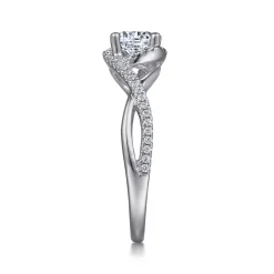 Gabriel & Co. Courtney - 14K White Gold Round Twisted Diamond Engagement Ring