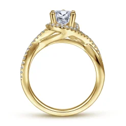Hot Gabriel & Co. Courtney - 14K Yellow Gold Pear Shape Halo Diamond Engagement Ring