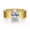Best Gabriel & Co. Cova - 14K White-Yellow Gold Oval Diamond Engagement Ring