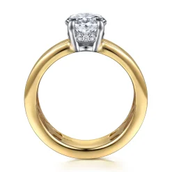 Best Gabriel & Co. Cova - 14K White-Yellow Gold Oval Diamond Engagement Ring
