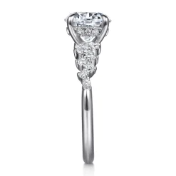 Clearance Gabriel & Co. Cove - 14K White Gold Round Diamond Engagement Ring