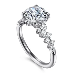 Clearance Gabriel & Co. Cove - 14K White Gold Round Diamond Engagement Ring