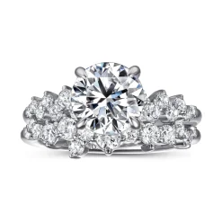 Clearance Gabriel & Co. Cove - 14K White Gold Round Diamond Engagement Ring
