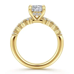 Sale Gabriel & Co. Cove - 14K Yellow Gold Cushion Cut Diamond Engagement Ring