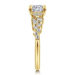 Sale Gabriel & Co. Cove - 14K Yellow Gold Cushion Cut Diamond Engagement Ring