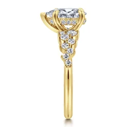 Discount Gabriel & Co. Cove - 14K Yellow Gold Pear Shape Diamond Engagement Ring