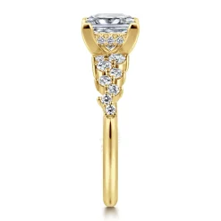 Hot Gabriel & Co. Cove - 14K Yellow Gold Princess Cut Diamond Engagement Ring