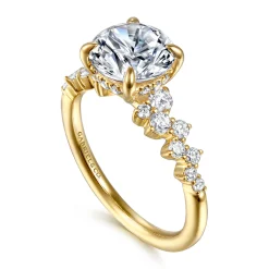 Gabriel & Co. Cove - 14K Yellow Gold Round Diamond Engagement Ring