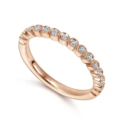 Outlet Gabriel & Co. Crete - 14K Rose Gold Bezel Set Diamond Anniversary Band - 0.15 ct