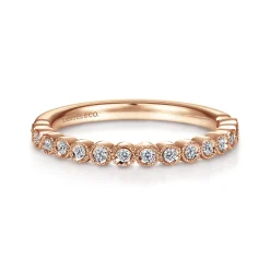 Outlet Gabriel & Co. Crete - 14K Rose Gold Bezel Set Diamond Anniversary Band - 0.15 ct