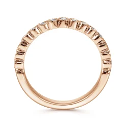 Outlet Gabriel & Co. Crete - 14K Rose Gold Bezel Set Diamond Anniversary Band - 0.15 ct