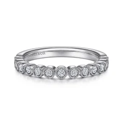 Outlet Gabriel & Co. Crete - 14K White Gold Round 13 Stone Diamond Anniversary Band - 0.23 ct