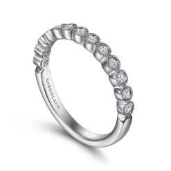 Outlet Gabriel & Co. Crete - 14K White Gold Round 13 Stone Diamond Anniversary Band - 0.23 ct