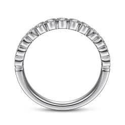 Outlet Gabriel & Co. Crete - 14K White Gold Round 13 Stone Diamond Anniversary Band - 0.23 ct