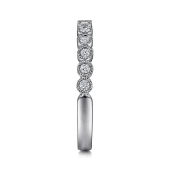 Outlet Gabriel & Co. Crete - 14K White Gold Round 13 Stone Diamond Anniversary Band - 0.23 ct
