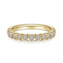 Online Gabriel & Co. Crete - 14K Yellow Gold Bezel Set Diamond Anniversary Band - 0.23 ct