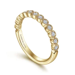 Online Gabriel & Co. Crete - 14K Yellow Gold Bezel Set Diamond Anniversary Band - 0.23 ct