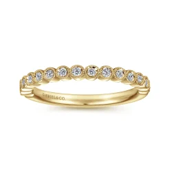 Discount Gabriel & Co. Crete - 14K Yellow Gold Bezel Set Diamond Anniversary Band - 0.15 ct