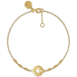Outlet Gabriel & Co. Cross Bracelet 14K Yellow Gold Bujukan
