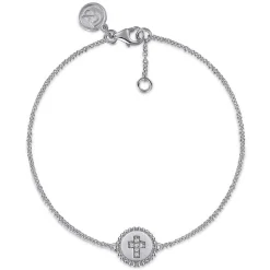 Online Gabriel & Co. Cross Bracelet 925 Sterling Silver Diamond 0.03ct Bujukan