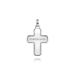 Hot Gabriel & Co. Cross 925 Sterling Silver Black Spinel
