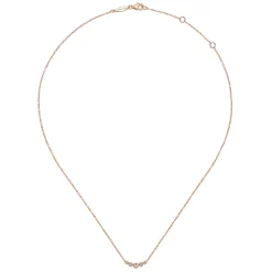 Best Gabriel & Co. Curved 14K Rose Gold Bezel Set Diamond Bar Necklace