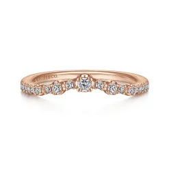 Sale Gabriel & Co. Curved-14K Rose Gold Diamond Anniversary Band - 0.17 ct