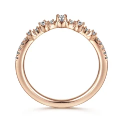 Sale Gabriel & Co. Curved-14K Rose Gold Diamond Anniversary Band - 0.17 ct