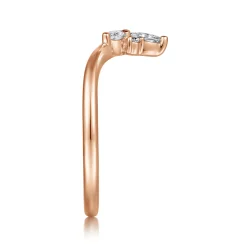 Gabriel & Co. Curved 14K Rose Gold Marquise and Round Diamond Anniversary Band - 0.23 ct