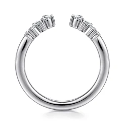 New Gabriel & Co. Curved 14K White Gold Bursting Diamond Open Anniversary Ring - 0.3 ct